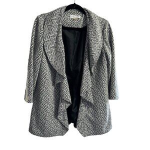 Calvin Klein Women's‎ Waterfall Ruffled Open-Front Lined Jacket Size 12